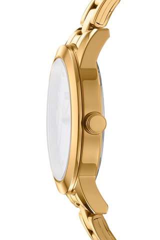 Stalen Quartz Horloge Logo - Goudkleurig en Zilverkleurig
