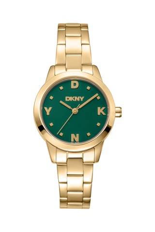 Stalen Quartz Horloge Logo - Goudkleurig en Groen
