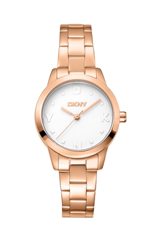 Stalen Quartz Horloge Logo - Roségoudkleurig en Zilverkleurig
