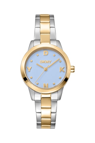 Stalen Quartz Horloge Logo - Zilverkleurig en Goudkleurig