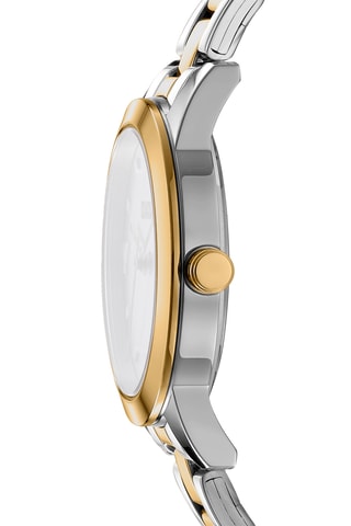Stalen Quartz Horloge Logo - Zilverkleurig en Goudkleurig