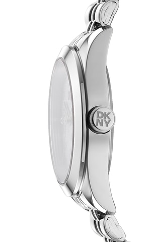 Stalen Quartz Horloge Logo - Zilverkleurig en Roze