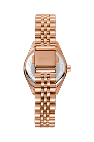 Stalen Quartz Horloge Logo - Roségoudkleurig en wit