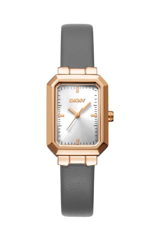 Leren Quartz Horloge Everyday - Grijs en Roségoudkleurig