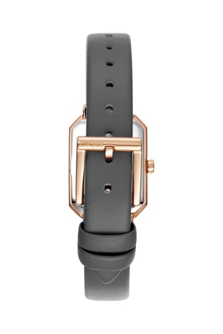 Leren Quartz Horloge Everyday - Grijs en Roségoudkleurig