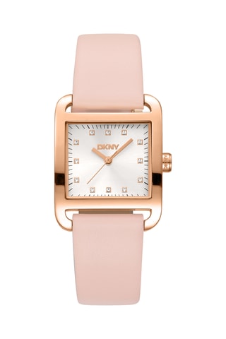 Leren Quartz Horloge Iconic - Roze en Goudkleurig