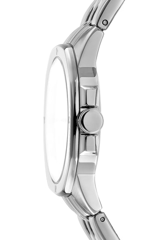 Stalen Quartz Horloge Logo - Zilverkleurig en turquoise