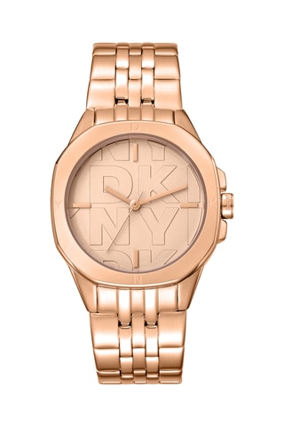 Stalen Quartz Horloge Logo - Roségoudkleurig