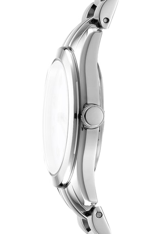 Stalen Quartz Horloge Logo - Zilverkleurig en Wit
