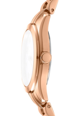 Stalen Quartz Horloge Logo - Roségoudkleurig en wit