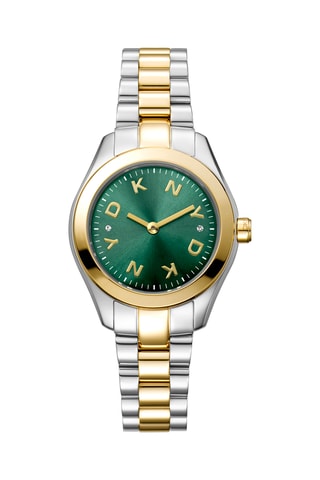 Stalen Quartz Horloge Logo - Goudkleurig en Zilverkleurig