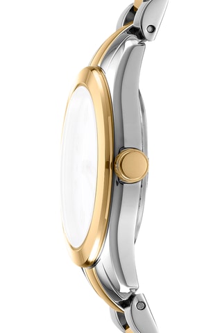 Stalen Quartz Horloge Logo - Goudkleurig en Zilverkleurig