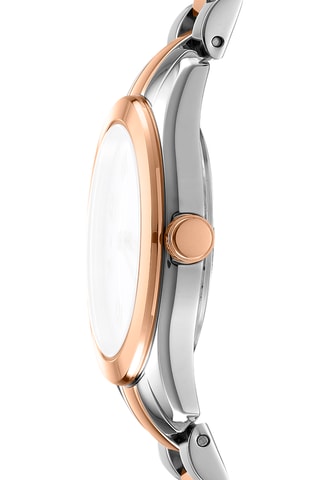 Stalen Quartz Horloge Logo - Roségoudkleurig en Zilverkleurig