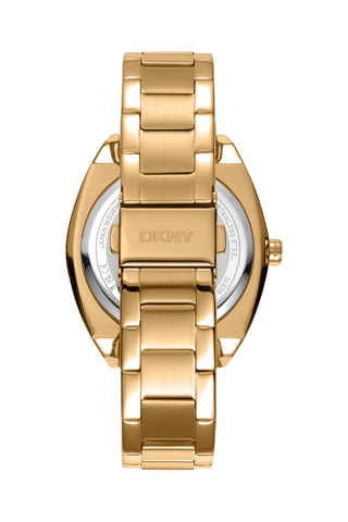 Stalen Quartz Horloge Logo - Goudkleurig en Geel