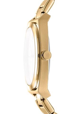 Stalen Quartz Horloge Logo - Goudkleurig en Geel