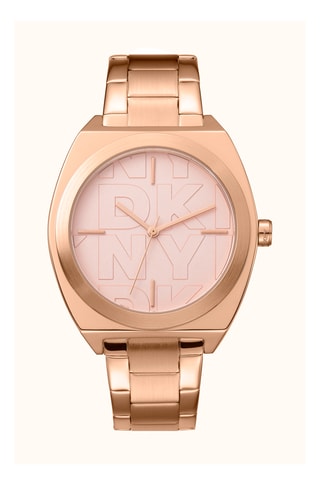 Stalen Quartz Horloge Logo - Roségoudkleurig