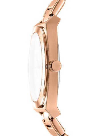 Stalen Quartz Horloge Logo - Roségoudkleurig