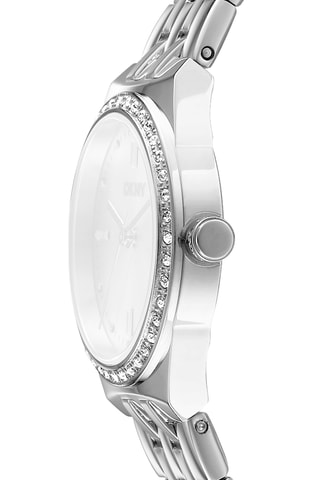Stalen Quartz Horloge Evening - Zilverkleurig en blauw