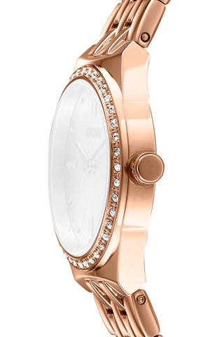 Relógio de quartzo em aço Evening - Dourado-rosa e branco