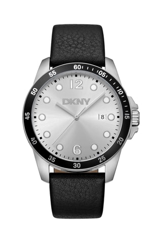 Leren Quartz Horloge Active - Datumweergave - Zwart en Zilverkleurig