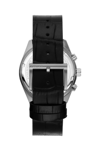 Leren Quartz Horloge Everyday - Chronograaf - Zwart en Zilverkleurig