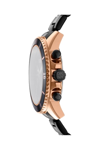 Relógio de quartzo em aço Active - Cronógrafo - Preto e dourado-rosa