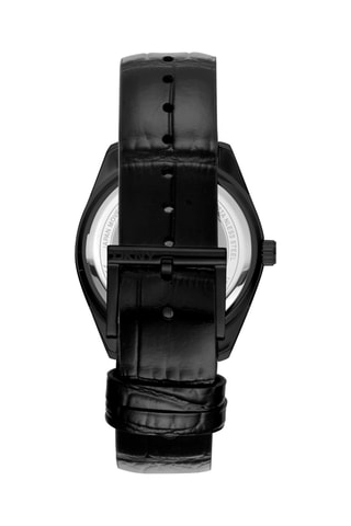 Leren Quartz Horloge Everyday - Datumweergave - Smaragdgroen en Zwart
