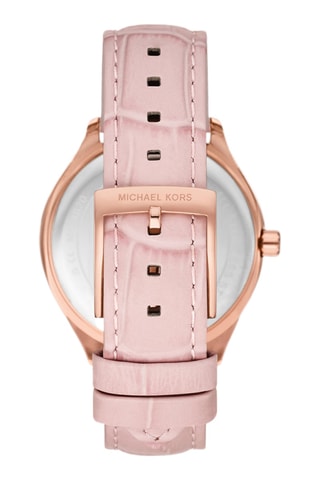 Relógio de quartzo em couro - Rosa e dourado-rosa