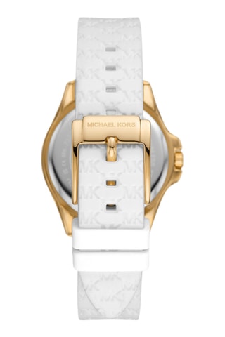 Relógio de quartzo em silicone - Branco e dourado