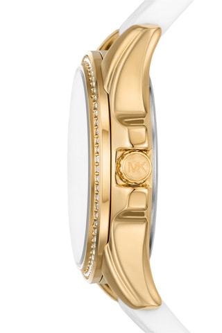 Relógio de quartzo em silicone - Branco e dourado