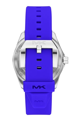 Relógio de quartzo em silicone - Azul e prateado