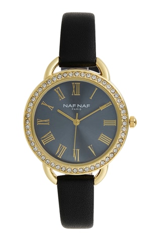 Polyurethaan Quartz Horloge - Zwart en Goudkleurig