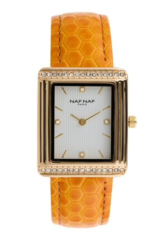 Polyurethaan Quartz Horloge - Oranje en Goudkleurig