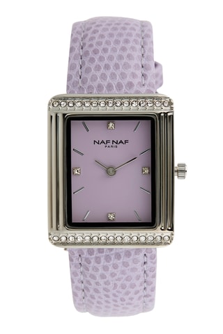 Polyurethaan Quartz Horloge - Paars en Zilverkleurig