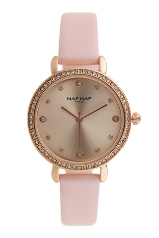 Polyurethaan Quartz Horloge - Roze en Zilverkleurig