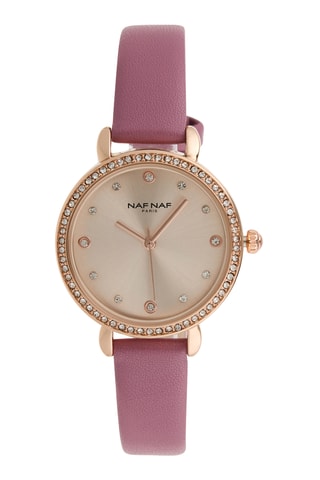 Polyurethaan Quartz Horloge - Roze en Zilverkleurig