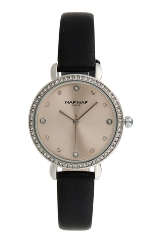 Polyurethaan Quartz Horloge - Zwart en Zilverkleurig