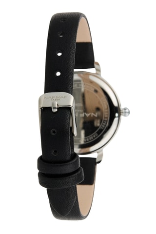 Polyurethaan Quartz Horloge - Zwart en Zilverkleurig