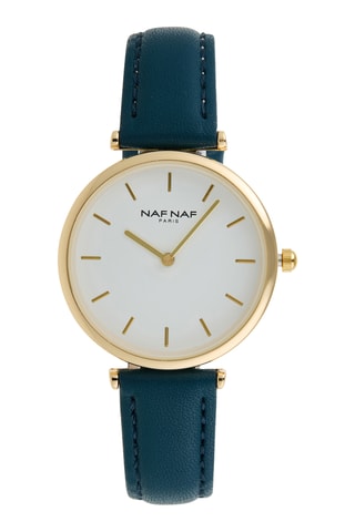 Polyurethaan Quartz Horloge - Marineblauw en Goudkleurig