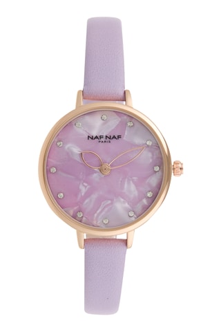 Polyurethaan Quartz Horloge - Lichtpaars en Roségoudkleurig
