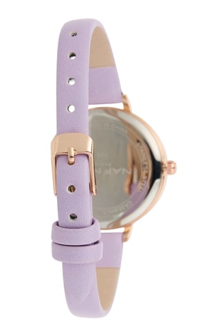 Polyurethaan Quartz Horloge - Lichtpaars en Roségoudkleurig
