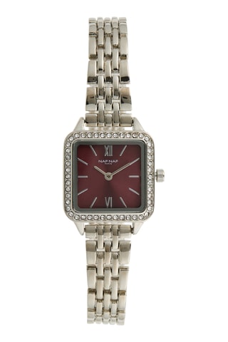 Legering Quartz Horloge - Zilverkleurig en Bordeauxrood