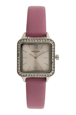 Polyurethaan Quartz Horloge - Roze en Zilverkleurig