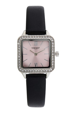 Polyurethaan Quartz Horloge - Zwart en Zilverkleurig