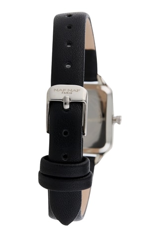 Polyurethaan Quartz Horloge - Zwart en Zilverkleurig