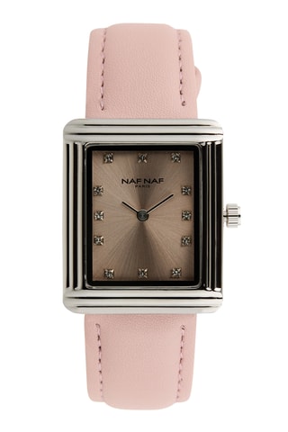Polyurethaan Quartz Horloge - Zalmroze en Zilverkleurig