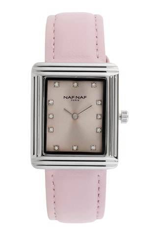 Polyurethaan Quartz Horloge - Roze en Zilverkleurig