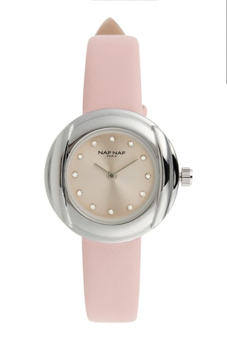 Polyurethaan Quartz Horloge - Roze en Zilverkleurig