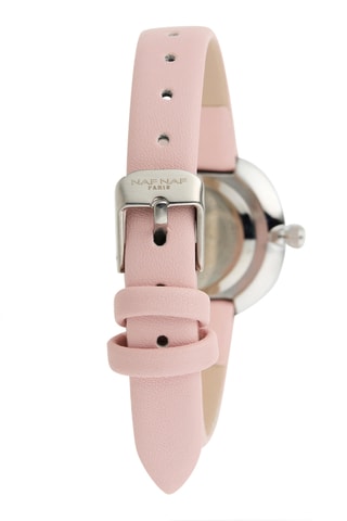 Polyurethaan Quartz Horloge - Roze en Zilverkleurig