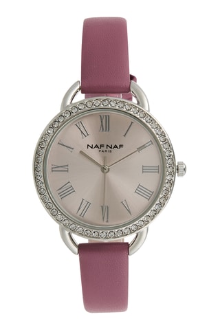 Polyurethaan Quartz Horloge - Roze en Zilverkleurig